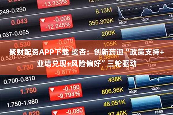 聚财配资APP下载 梁杏:创新药迎“政策支持+业绩兑现+风险偏好”三轮驱动