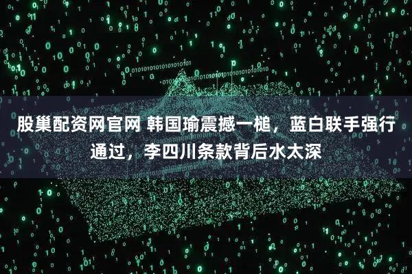 股巢配资网官网 韩国瑜震撼一槌，蓝白联手强行通过，李四川条款背后水太深